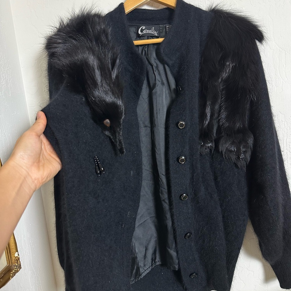 Vintage Cavalini! Angora & Rabbit Fur Wool Cardigan in pristine conditio
